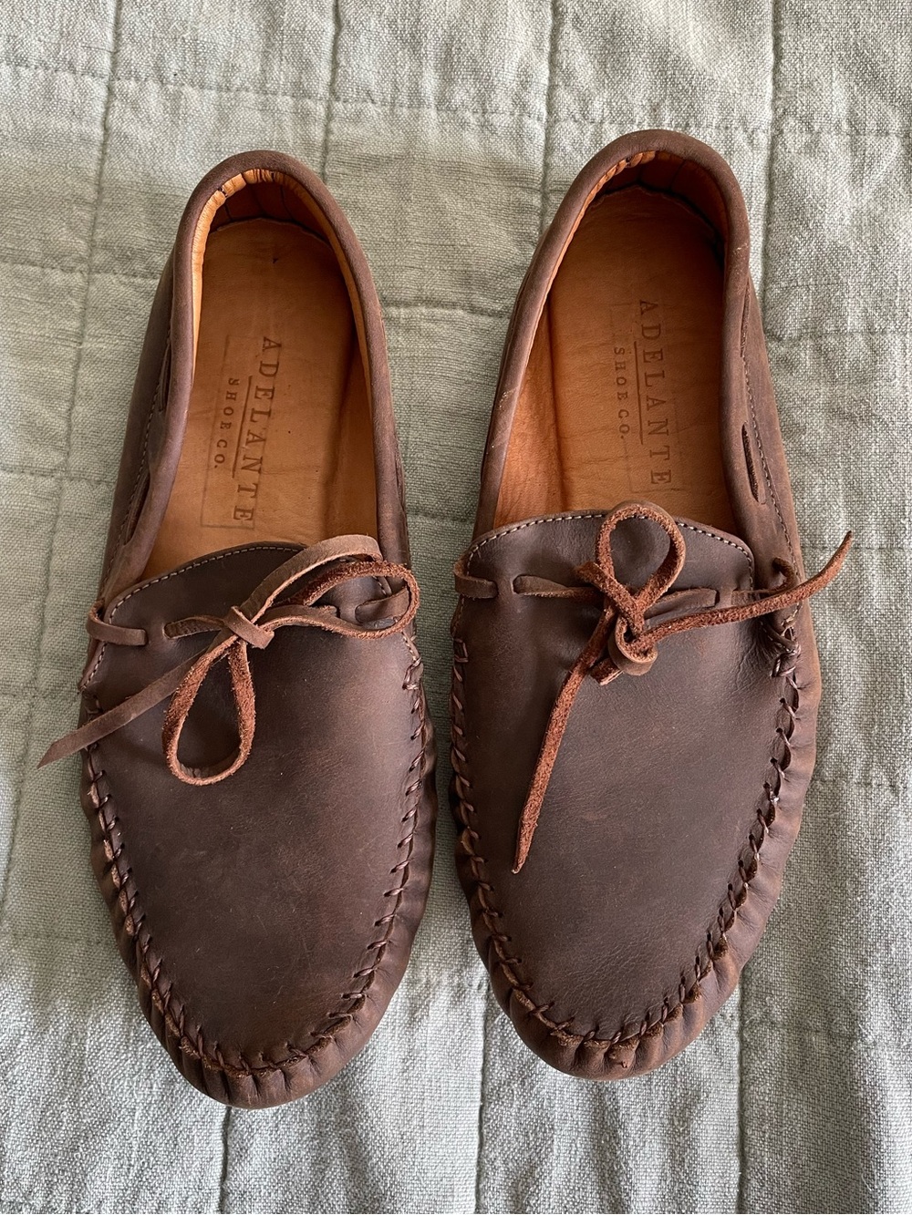 ADELANTE Women's made-to-order Brown Leather Moccasin